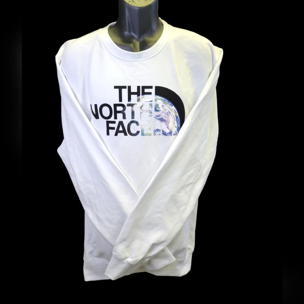 The North Face White Earth Day Crewneck Raglan Sweatshirt sz XXL NWT